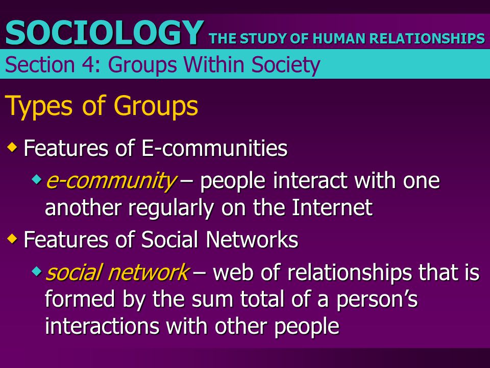 Types of community sociology